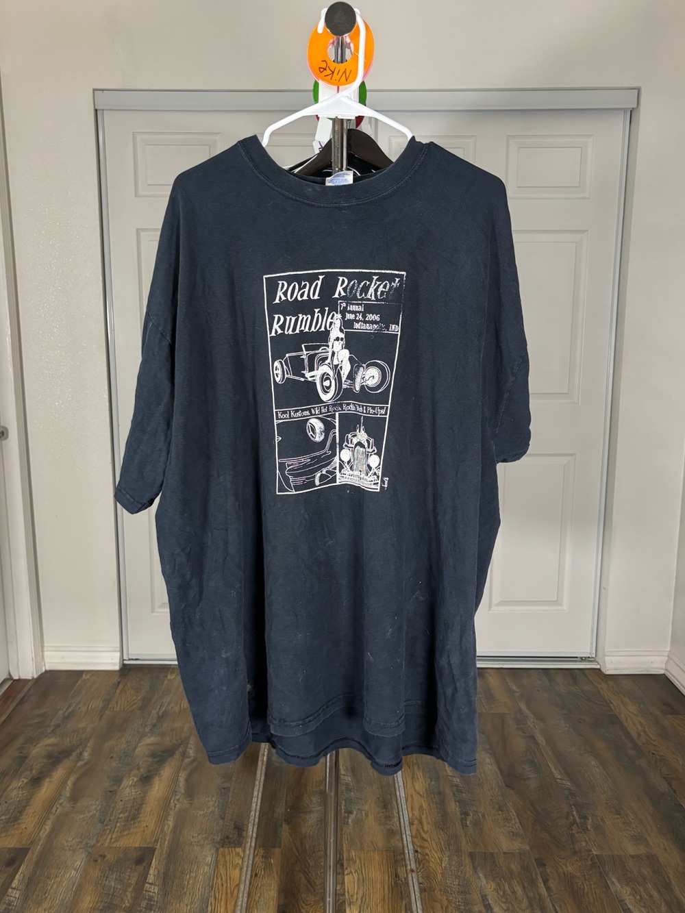 Gildan Black Graphic Crewneck Tee with White Print